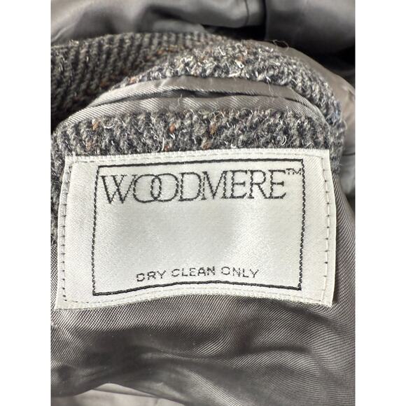 Woodmere Sz 41L Wool Career Notched Blazer Jacket Gray Long Sleeve Button Lined - Picture 8 of 10